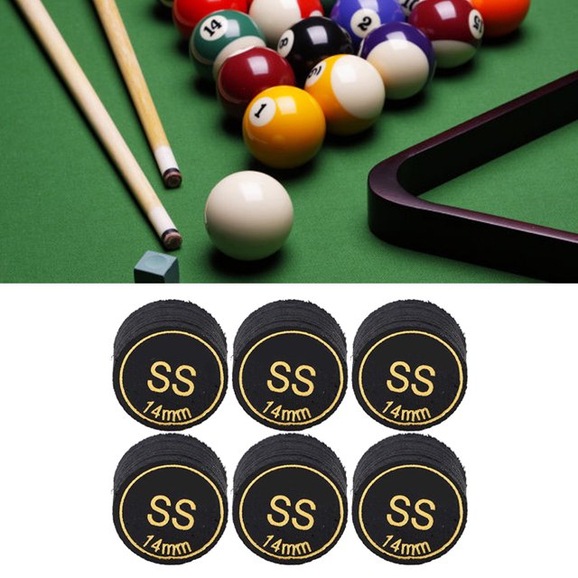 Pointes de Queue de Billard Professionnelles Multi-Couches Remplacement pour Queues de Billard et Snooker 14mm Noir 6 Pcs