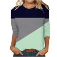 thumbnail image 1 of FAIWAD Women's 3/5 Sleeve Tunic Tops Round Neck Color Block Basic Loose Tops Casual Trendy Spring Summer Tops, 1 of 5