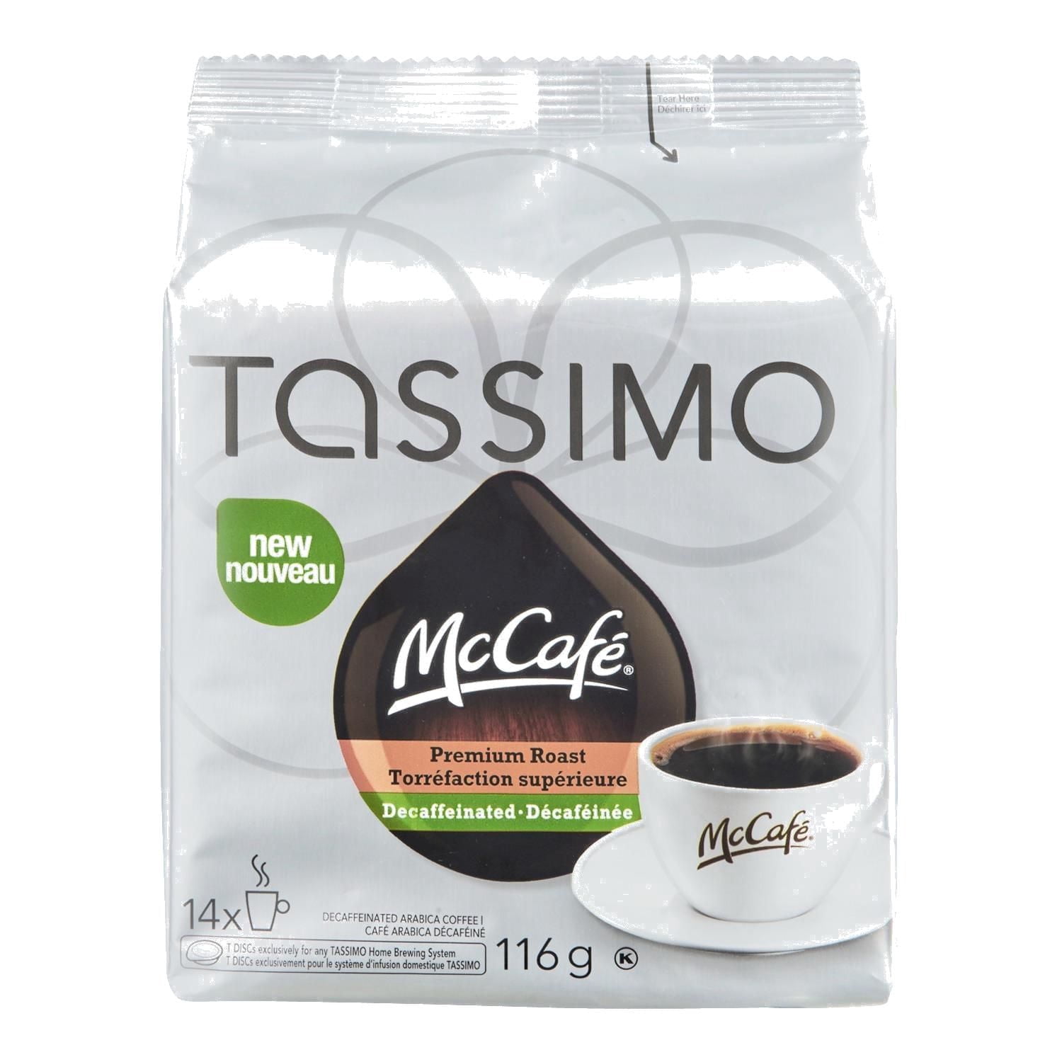 Tassimo McCafé Premium Roast Decaf Coffee Single Serve T-Discs