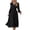 Black, variant on EGNMCR Women Slim Pleated Long Dress Long Sleeve Elegant V Neck A Line Belt Dress Slim Party Dress Birthday Gifts for Her