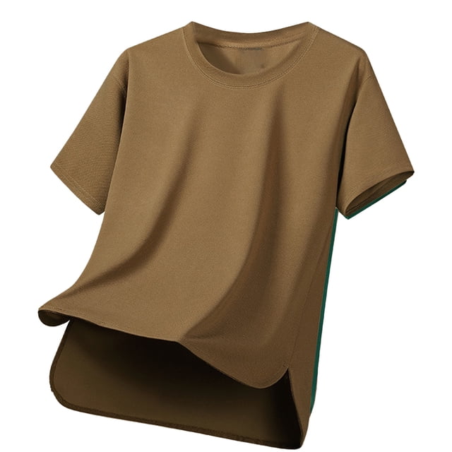 T-Shirts Unis pour Hommes en Polyester Polyvalents pour l'Extérieur Confort Estival Décontracté