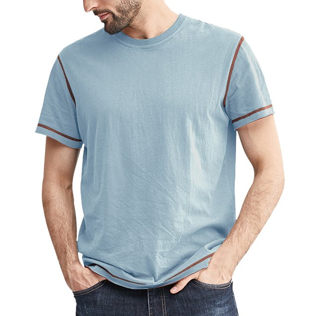 adviicd T-Shirts pour Hommes T-Shirt Ample à Manches Courtes en Coton Col Rond Doux BU2,L