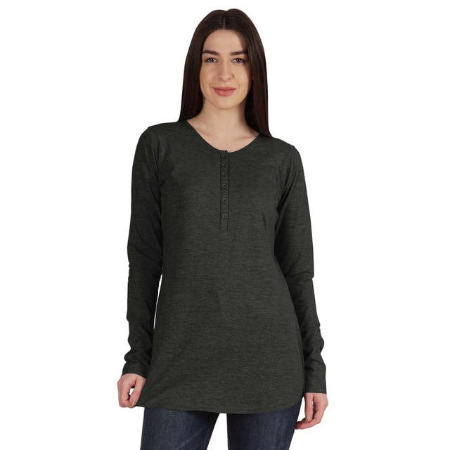 Inkmeso Tshirt With Buttons Jersey Tee Long Sleeve Top For Women