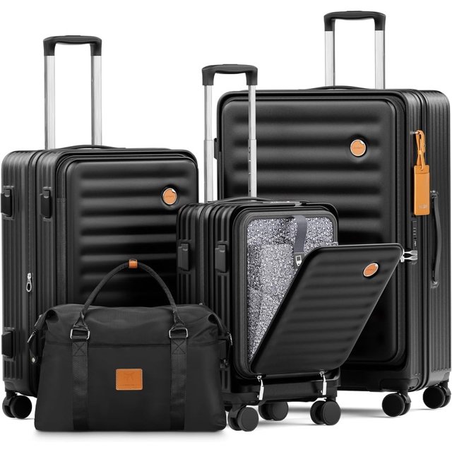 Joyway - 4 Ensembles de Bagages Valise Rigide en PC à Roulettes Pivotantes - (Valise Extensible 20 Pouces24 Pouces) Valise Enregistrée 28 Po