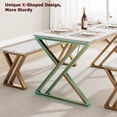 thumbnail image 4 of Kojooin Dining Table Bench Set for 4 – Rectangular Kitchen & Dining Room Table with Faux Marble MDF Top, Sturdy X-Shaped Metal Frame, 4 of 7