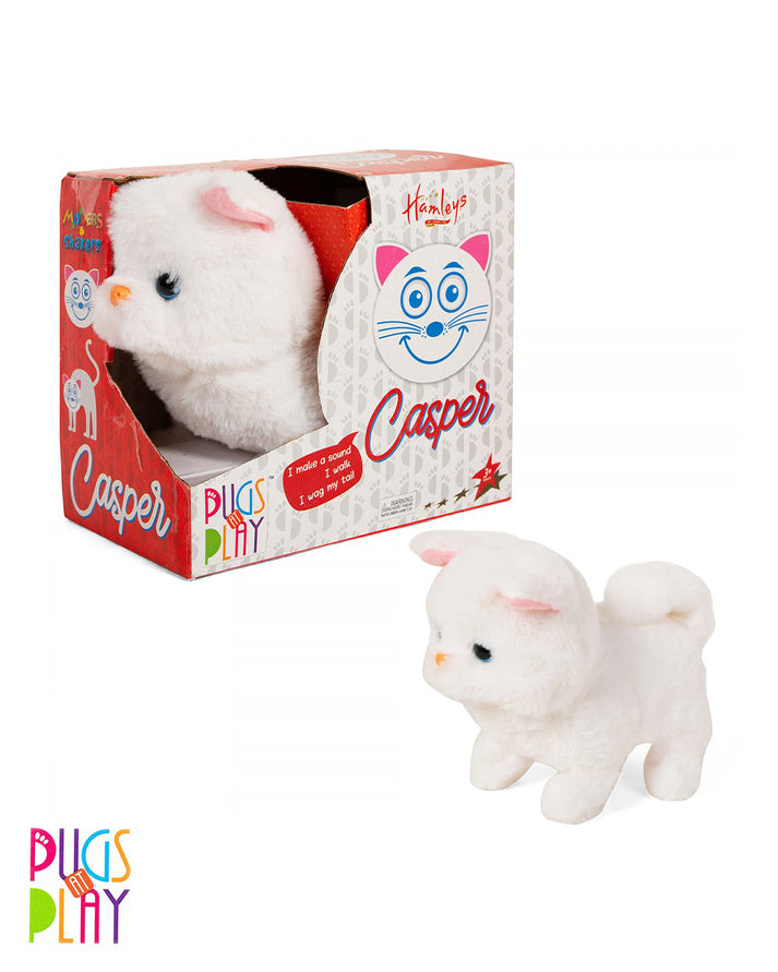 Pugs at Play Casper Walking Cat-Real Animal Sound, Wag Tails-Interactive Plush