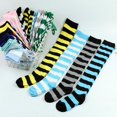 thumbnail image 5 of Extra Long Cotton Stripe Thigh High Socks Over the Knee High Socks, 5 of 5