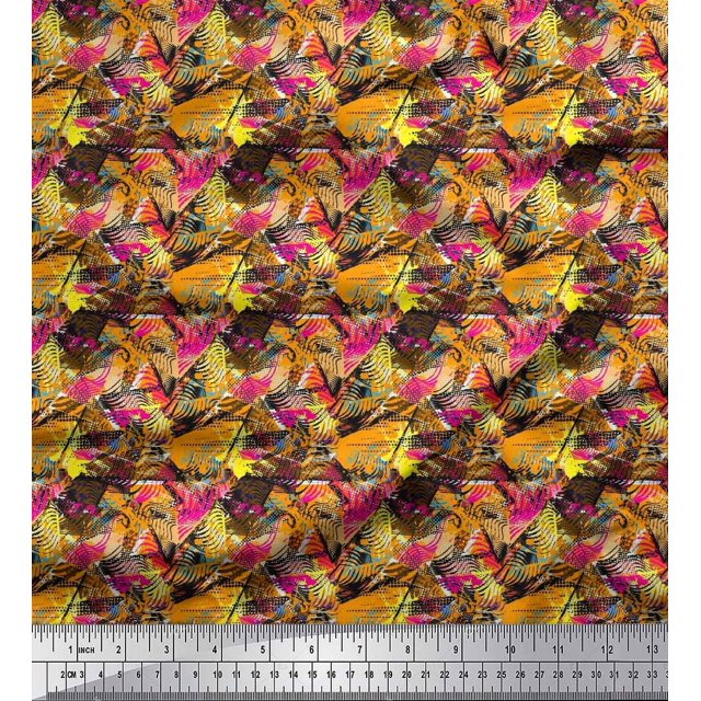 Soimoi Cotton Duck Fabric Animal Skin Abstract Print Fabric by Yard 42 Inch Wide