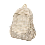 Vwrxbz Plaid Backpack for Women Lightweight Nylon School Bag Travel Daypack Campus Laptop Backpack