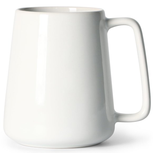 24 OZ Large Coffee Mug, Smilatte Nice Ceramic Boss Tea Cup with Big Handle for Dad Men Women, Unique Style for Any Kitchen, White