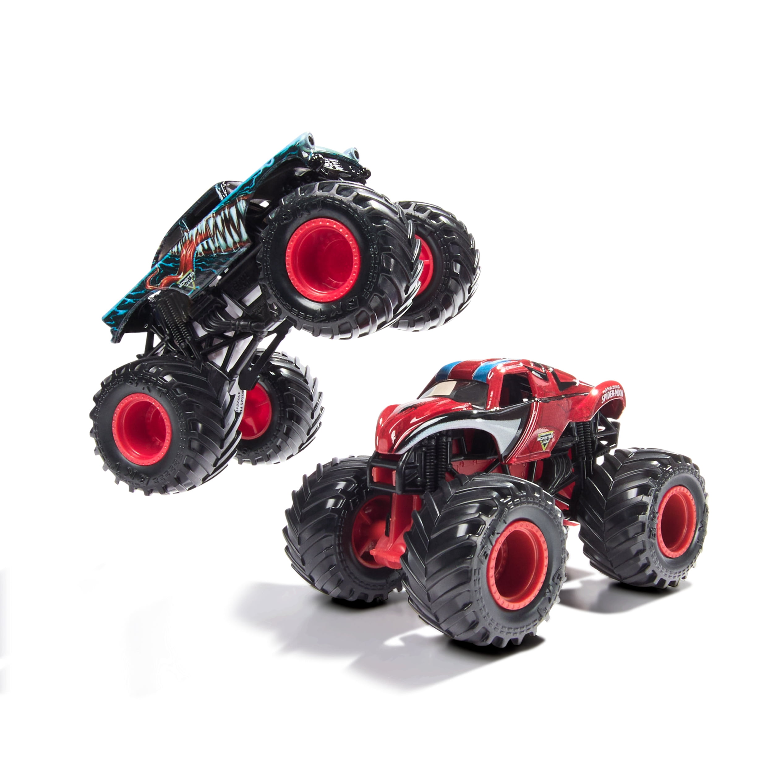Monster Jam, Monster trucks Marvel Venom vs. The Amazing Spider-Man officiels en métal moulé, échelle 1:64, jouets pour enfants à partir de 3 ans