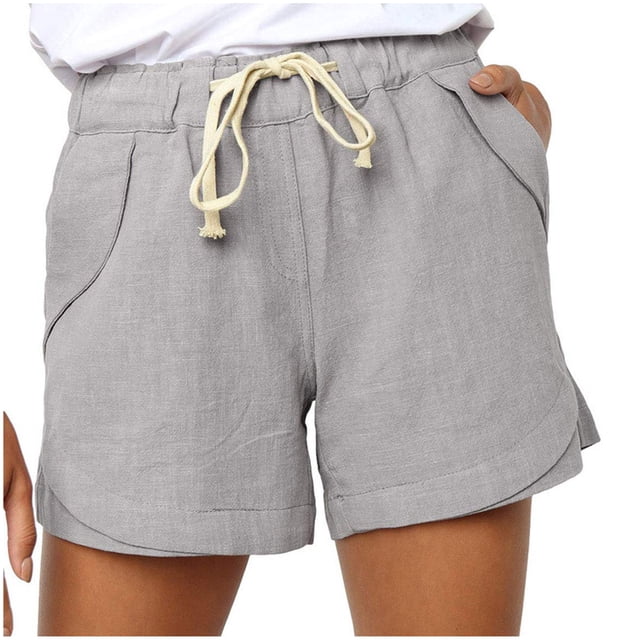 Birdeem Womens Plus Size Drawstring Casual Elastic Waist Pocket Loose Solid Shorts Pants