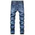 thumbnail image 4 of Birdeem Mens New Fashion Have Pockets Button Zipper Personality Denim Trend Jeans, 4 of 12