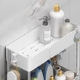 thumbnail image 4 of Uuiauoio Non-Perforated Over-The-Toilet Storage Rack Plastic Material Multi-Layer Shelves with Raised Guardrails Waterproof Easy Install No Drilling Adhesive Mount Bathroom Organization Space Saving, 4 of 7