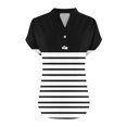 thumbnail image 4 of fatyb Womens Printed V Neck Tops Short Sleeve Button V Neck Tshirts Lightweight Summer Beach Blouses, 4 of 5