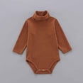 thumbnail image 2 of FAIWAD Baby Girl Boy Romper Long Sleeve Turtleneck Jumpsuit Ribbed Button Spring Bodysuit, 2 of 5
