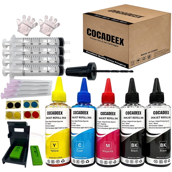 COCADEEX Refill Dye Ink Bottle Compatible with Hp 64 or 64XL Ink Cartridge,for Envy Photo 7864 7858 7855 7830 7820 7800