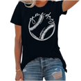 thumbnail image 5 of Liquidation d'Économies! BEFOKA T-Shirt Grande Taille pour Femmes, Blouse Décontractée d'Été pour Femmes, T-Shirt de Sport de Baseball Imprimé pour Femmes avec Col Rond et Manches Courtes, 5 of 5