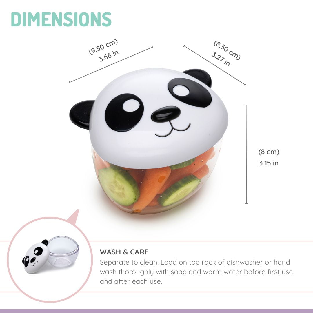 Melii contenant à collations animal pour tout-petits et enfants, panda, 7,84 oz / 232 ml