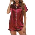 thumbnail image 4 of Pyjama de Maison pour Femmes, Ensemble Deux Pièces pour Femme, Manches Courtes et Pantalon, Tenue d'Intérieur, 4 of 9