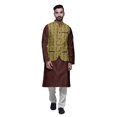 thumbnail image 1 of Atasi Ethnic Kurta Churidar Pajama Set With Printed Nehru Jacket Set For Mens, 1 of 3
