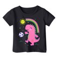 thumbnail image 1 of 6x T-Shirt Lépreux Filles Garçon et Fille Mode Décontractée Imprimé Col Rond Manches Courtes T-Shirt Haut, 1 of 3