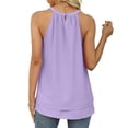 thumbnail image 4 of EGNMCR Camisoles pour Femmes Chemisier pour Femmes Camisoles Été Col Montant Sans Manches Hauts en Chiffon, 4 of 7