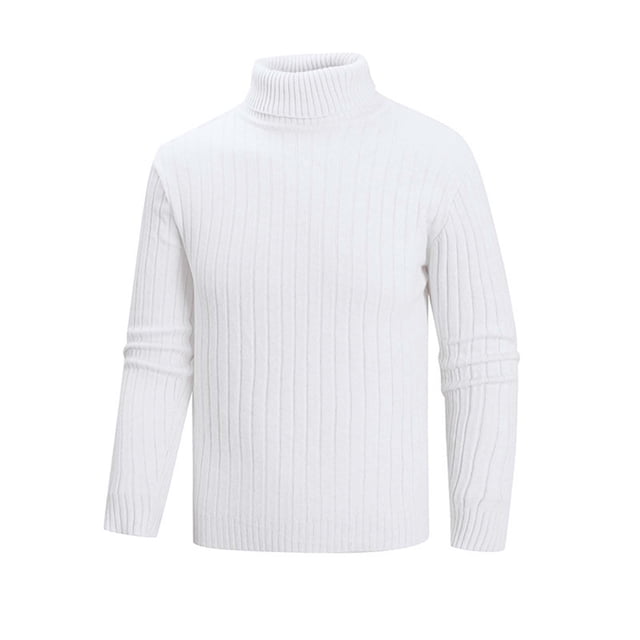 fatyb Chandail pour Hommes à Col Roulé Décontracté Tricoté Extensible à Manches Longues Hauts Chauds d'Automne Hiver pour Hommes