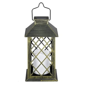 Solar Garden Lights Solar Lanternes lumières de lanterne suspendues à l'extérieur- Décoration métallique de décor lumière de jardin décoratif de laternité - Décoration de jardin délicate pour les lumières murales de patio pour chambre