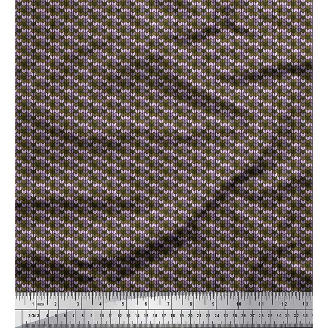 Soimoi Tissu de Canard de Coton Imprimé Chevrons par la Cour 42 Pouces de Large