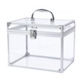 thumbnail image 1 of Bunblic Acrylic Makeup Organizer Cosmetic Display Case Elegant Transparent Crown Box Decorative Box Wedding Birthday Gift for Desktop Clear, 1 of 8