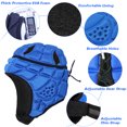 thumbnail image 3 of Graflsoa Casque de Gardien de Soccer pour Jeunes Résistant aux Impacts avec Sangles Ajustables, Conception Respirante, Bleu, Taille P, 3 of 6
