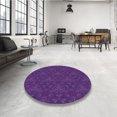 thumbnail image 4 of Ahgly Company Tapis Rond Lavable en Machine Intérieur Transitionnel Orchidée Foncée Violet, 8 Pieds Rond, 4 of 7