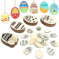 thumbnail image 3 of 1 Set Easter Egg Pendant Creative Shape Exquisite Pattern Smooth Edge Burr Free Easy to Hang Wooden Egg Hanging Pendant Decal DIY Craft Kit Home Supplies, 3 of 8