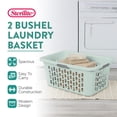 thumbnail image 2 of Sterilite Laundry Basket, 2 Bushel Plastic Hamper with Handles, Mint, 18 Pack, 2 of 7