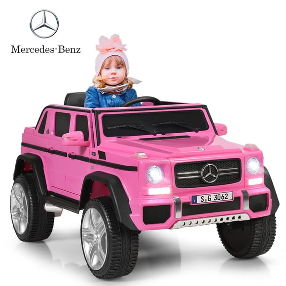 Gymax 12V Licensed Mercedes-Benz Kids Ride On Car RC Motorized Vehicles w/ Trunk Pink