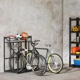 thumbnail image 2 of Soozier 3 Bicycle Bike Stand, Floor Bike Storage Rack with Basket, Hooks, 2 of 10