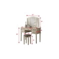 thumbnail image 4 of Poundex Furniture Wood Vanity Set with Mirror and Stool in Cherry Color, 4 of 5