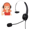 thumbnail image 3 of Casque Filaire Professionnel, Casque de Centre d'Appels Réglable avec Microphone pour Ligne Fixe VH530-RJ9 Oreille Unique, 3 of 7