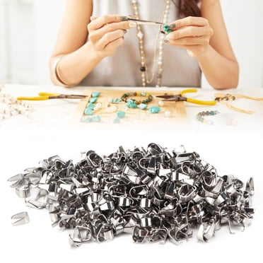Necklace Pendant Clasp, Pinch Bails Stainless Steel Exquisite 0.16 X 0.4in 500Pcs  For Necklaces