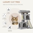 thumbnail image 3 of Plush Cat Tree Tower Activity Center with Sisal Scratching Post Scratching Board Perch Condo, Light Grey, 3 of 7