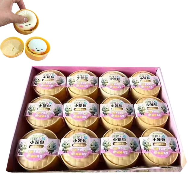 LAMDAWE 12PCS Funny Dumpling Comfortable Unique Dumplings Soft SqueezeDecompression Toy Cute Anxiety Reliefing FidgetToy Holiday Birthday Easter Gift PartyFavor for Easter BasketStuffers 2 inch