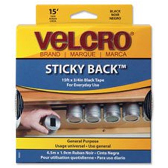 Rouleau de Ruban Auto-Agrippant Fabric Hook and Eye U.S.A. Inc VEK, Dos Autocollant, 0,75 Po x 15 Pi, Blanc