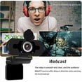 thumbnail image 3 of Webcam with Microphone & Privacy Cover  1080P HD Streaming USB Computer Webcam [Plug and Play] [30fps] for PC Video Conferencing/Calling/Gaming  Laptop/Desktop Mac  Skype/YouTube/Zoom/Fac, 3 of 8