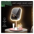 thumbnail image 3 of Miroir de Maquillage à DEL avec Lumière, Miroir pour le Visage avec Rangement, Miroir de Coiffeuse de Bureau Rotatif avec Lumière, Variateur Réglable, Miroir Cosmétique USB, Utilisation Grand, 3 of 7