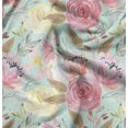 thumbnail image 1 of Soimoi Satin Silk Fabric Leaf Floral Printed Craft Fabric by The Yard 42 Inch Wide, 1 of 6