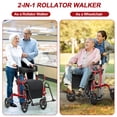 thumbnail image 4 of Costway Déambulateur à Roulettes avec Siège, Déambulateur Pliant avec Roues de 8 Pouces, Supporte jusqu'à 350 Lb, 4 of 10