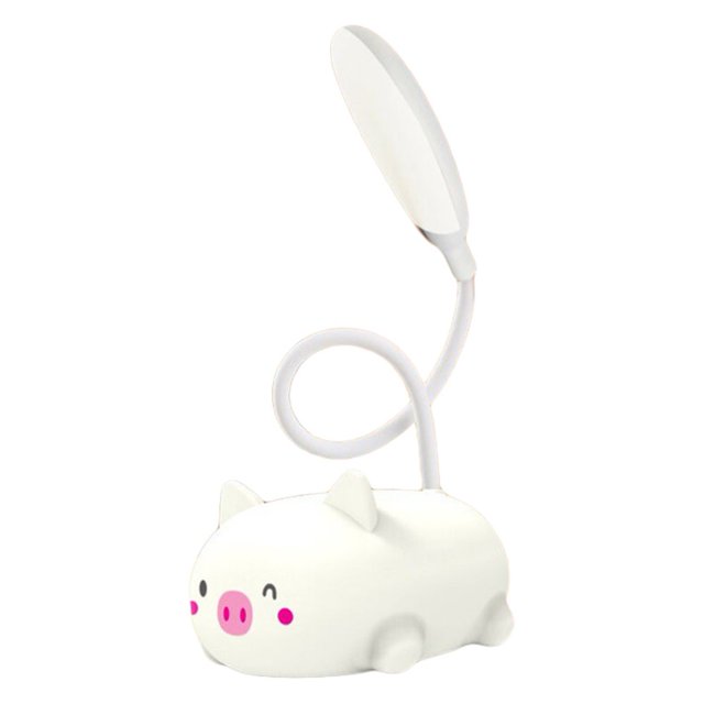 AMERTEER Cartoon Cute Cat Pig Bear Shape Rechargeable Desktop Lamp Reading Night Light