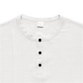 thumbnail image 4 of BEFOKA Mens Summer Short Sleeve Tops,Summer Tops Clearance,Man Leisure Button Solid Color Ventilation Short Sleeve Round Neck Top, 4 of 4