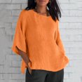 thumbnail image 1 of Blouses Grande Taille pour Femmes T-Shirts Liquidation Manches Courtes Col Rond Coton Ample Blouse, 1 of 7